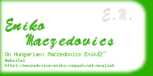 eniko maczedovics business card